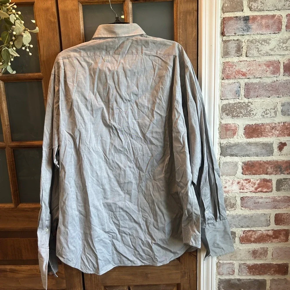 Polo Ralph Lauren Mens‎ Shirt 17.5 Gray Philip Button Down Pinpoint Oxford